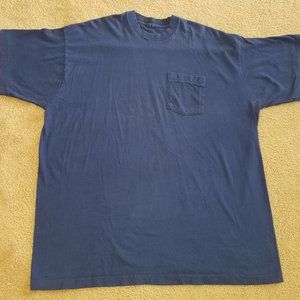 90s Vintage Hanes Pocket Tee Size XXL Solid Navy